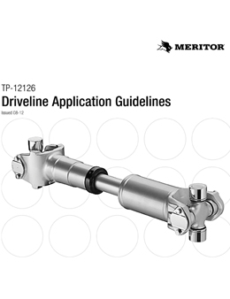 Meritor Driveline Application Guidelines